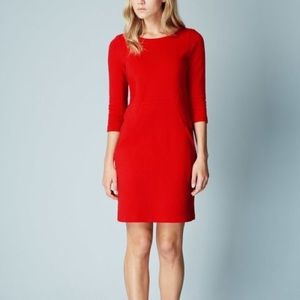 Boden Red Ribbed Tunic Dress w Pockets